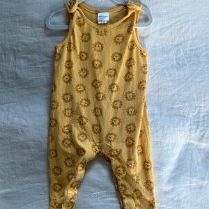 Hanna Andersson Baby Sleeveless Romper One-Piece Yellow Lion 18-24M